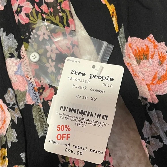 FP Floral Black Blouse - Picture 3 of 5